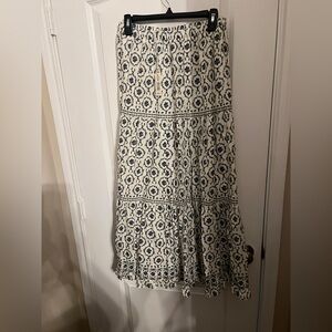 Max Studio White and Blue Floral Skirt